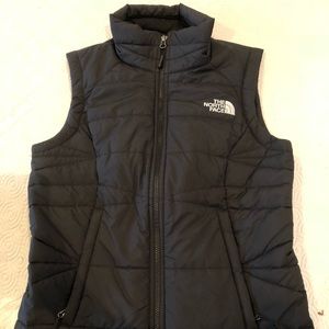 north face black vest